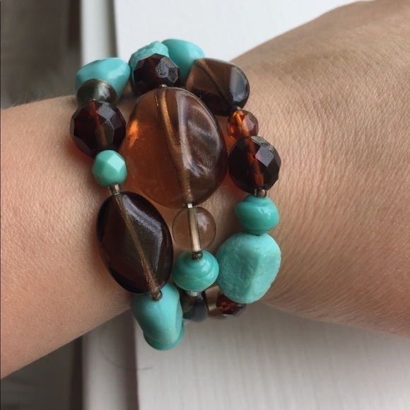 Chunky Czech Glass Beaded Bracelet - Picture 3 of 4